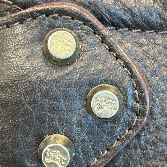 Burberry rare unique chocolate brown plaid check nova prince cloth bag purse - Picture 4 of 9